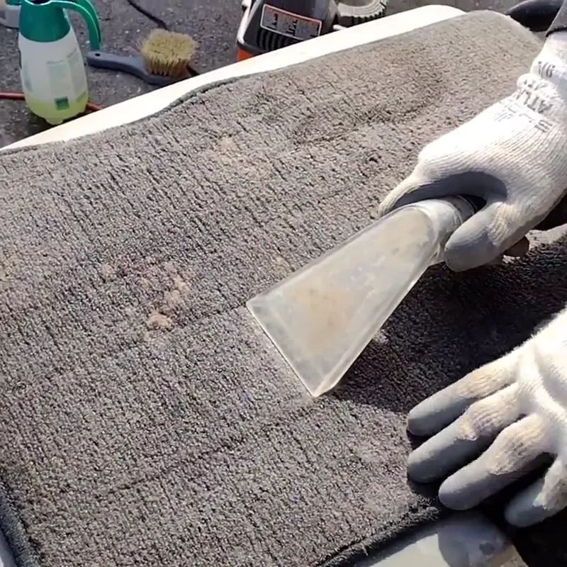 Actual vehicle seat and carpet extraction cleaning