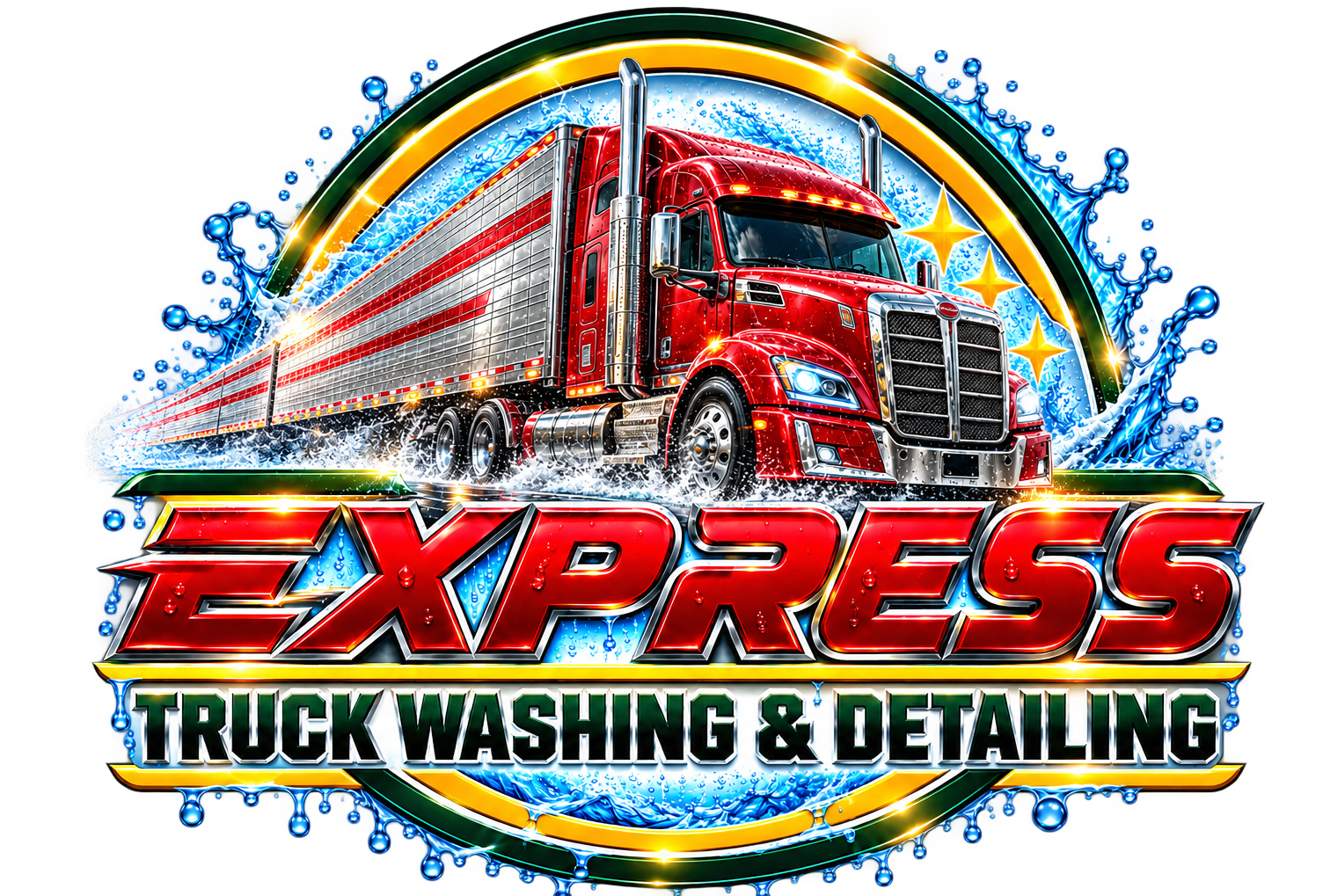 Express Truck Washing and Detailing red truck logo